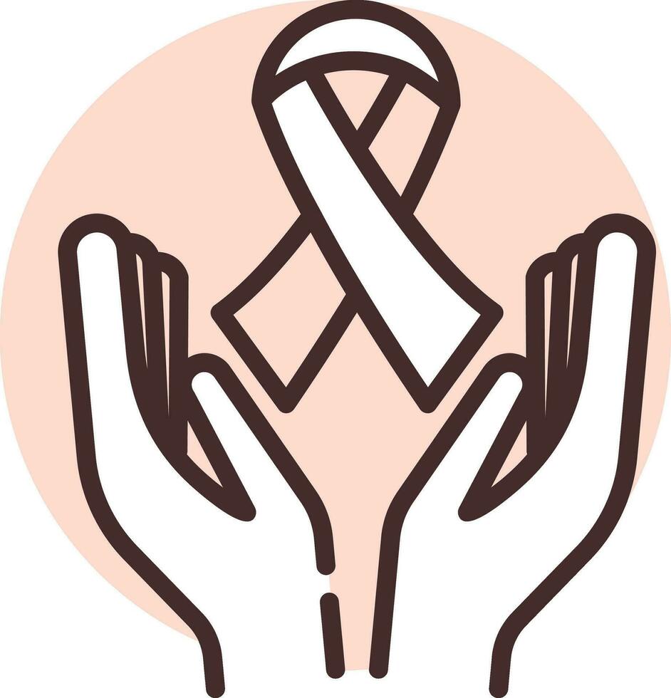 Medical cancer free, icon, vector on white background.
