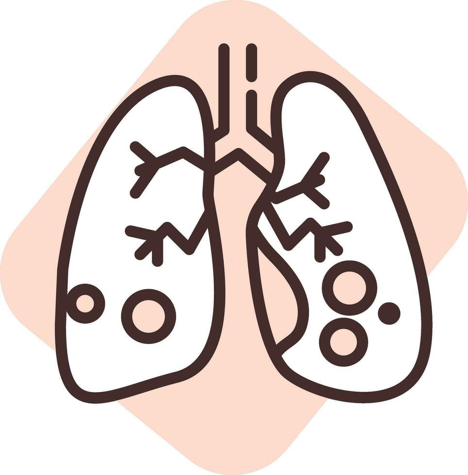 Medical lungs, icon, vector on white background.