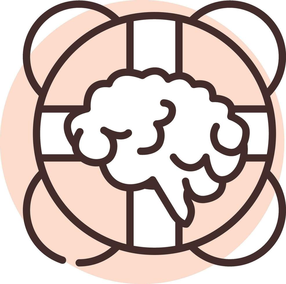 Mental brain health, icon, vector on white background.