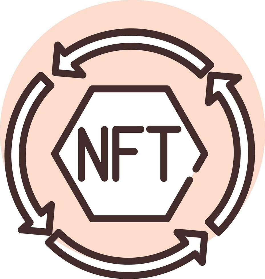 NFT exchange, icon, vector on white background.
