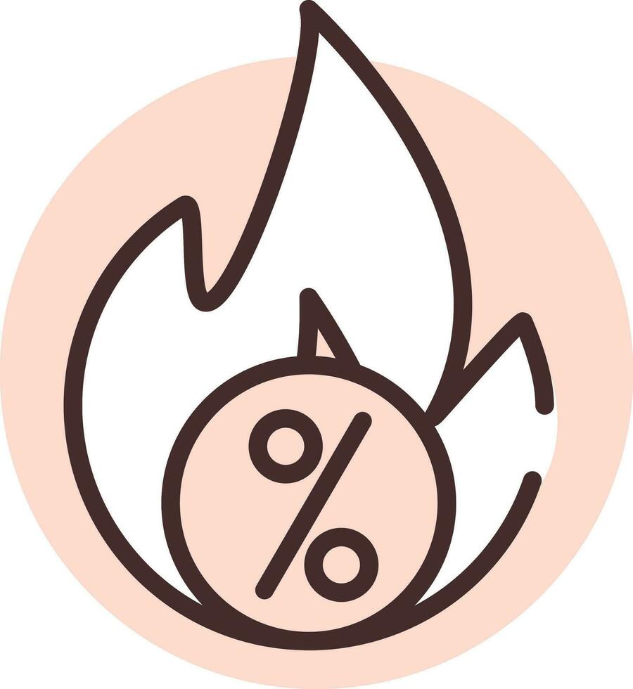 Percentage hot sale, icon, vector on white background.