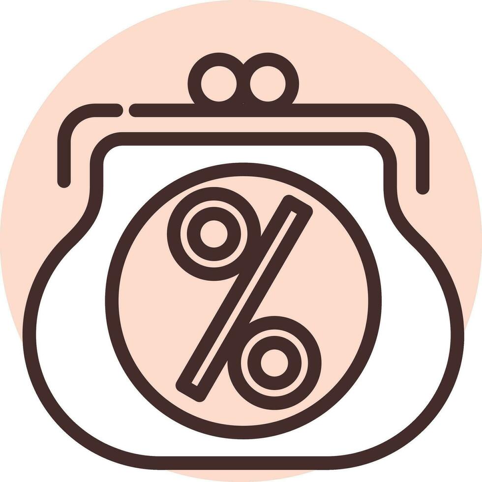 Percentage wallet loan, icon, vector on white background.