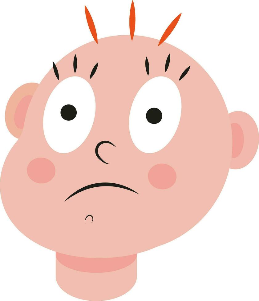 Baby mood scared, icon, vector on white background.