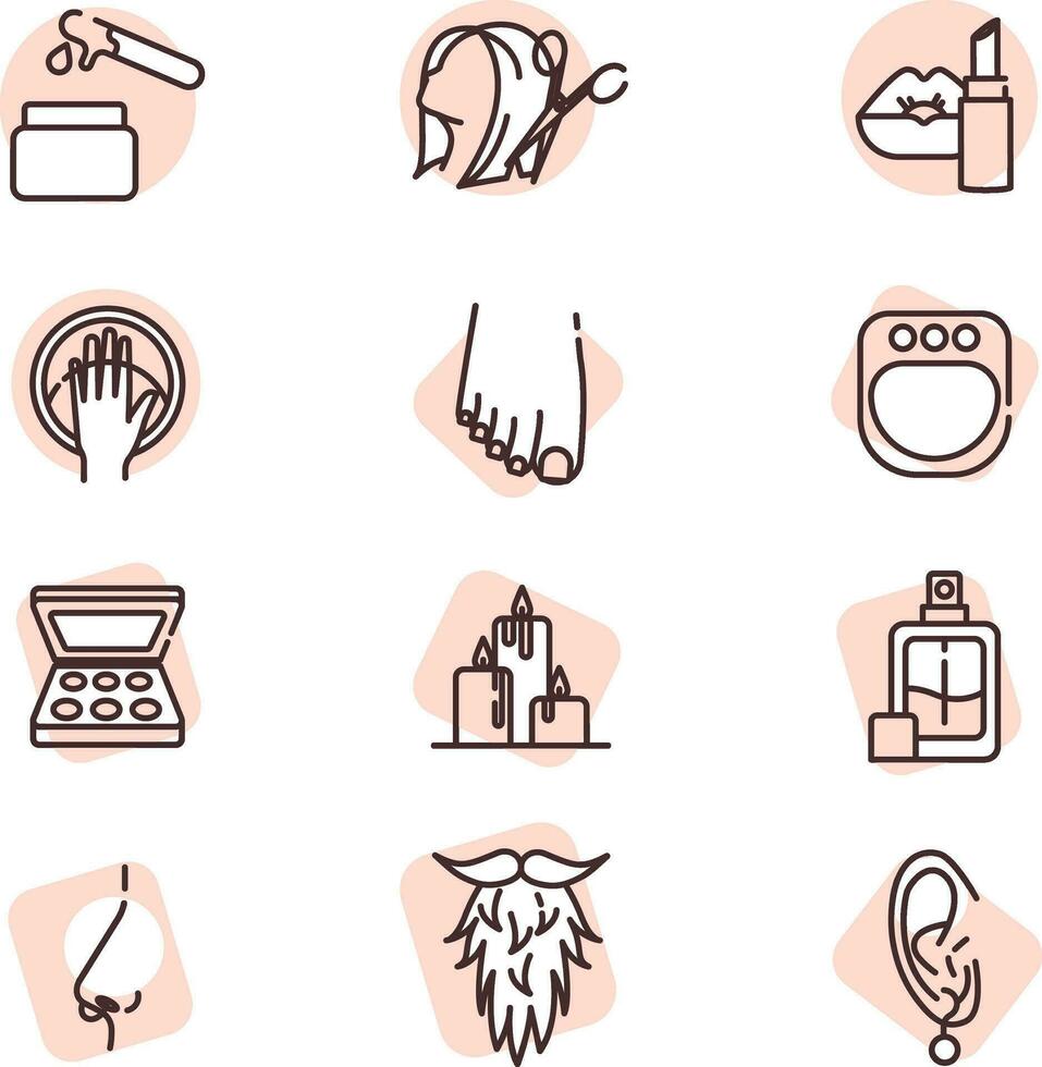 Body treatment icon set, icon, vector on white background.