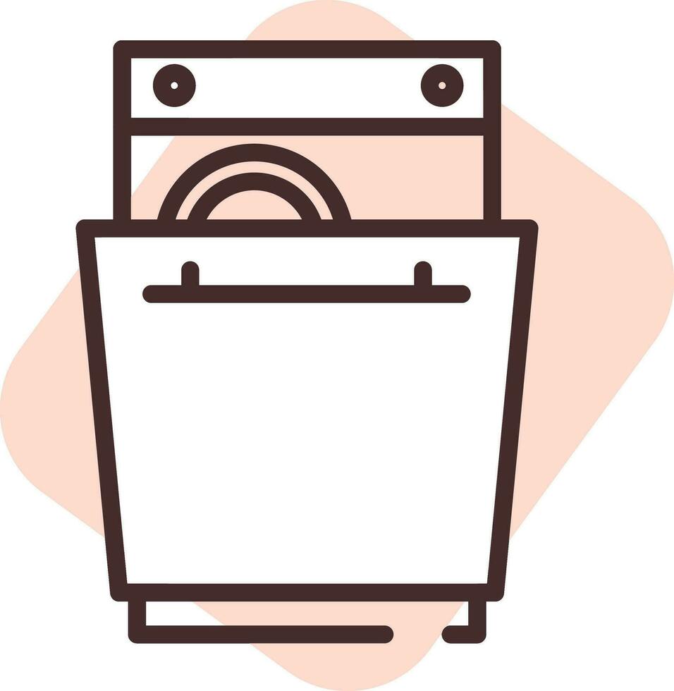Home supplies dish washer, icon, vector on white background.