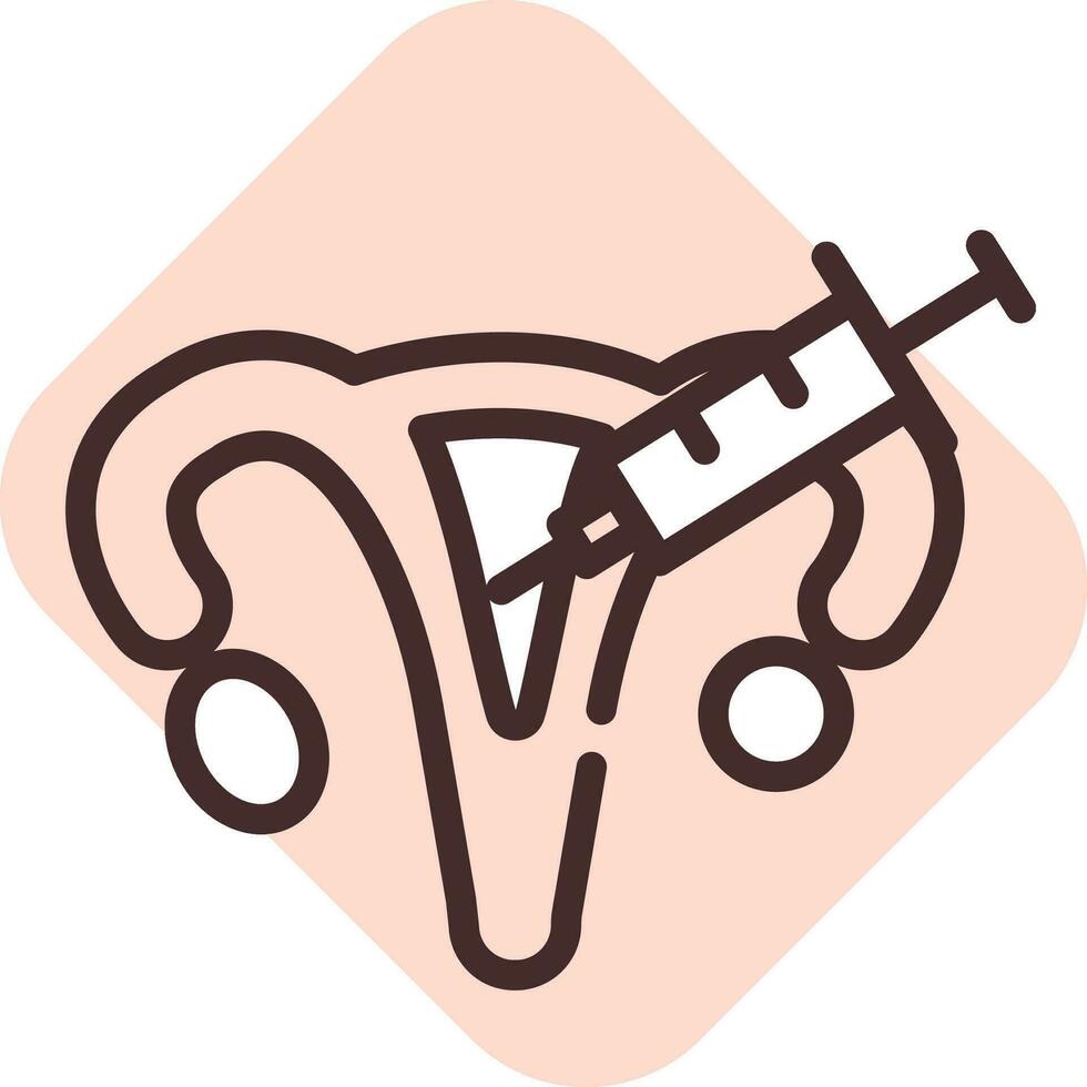 Health womb, icon, vector on white background.