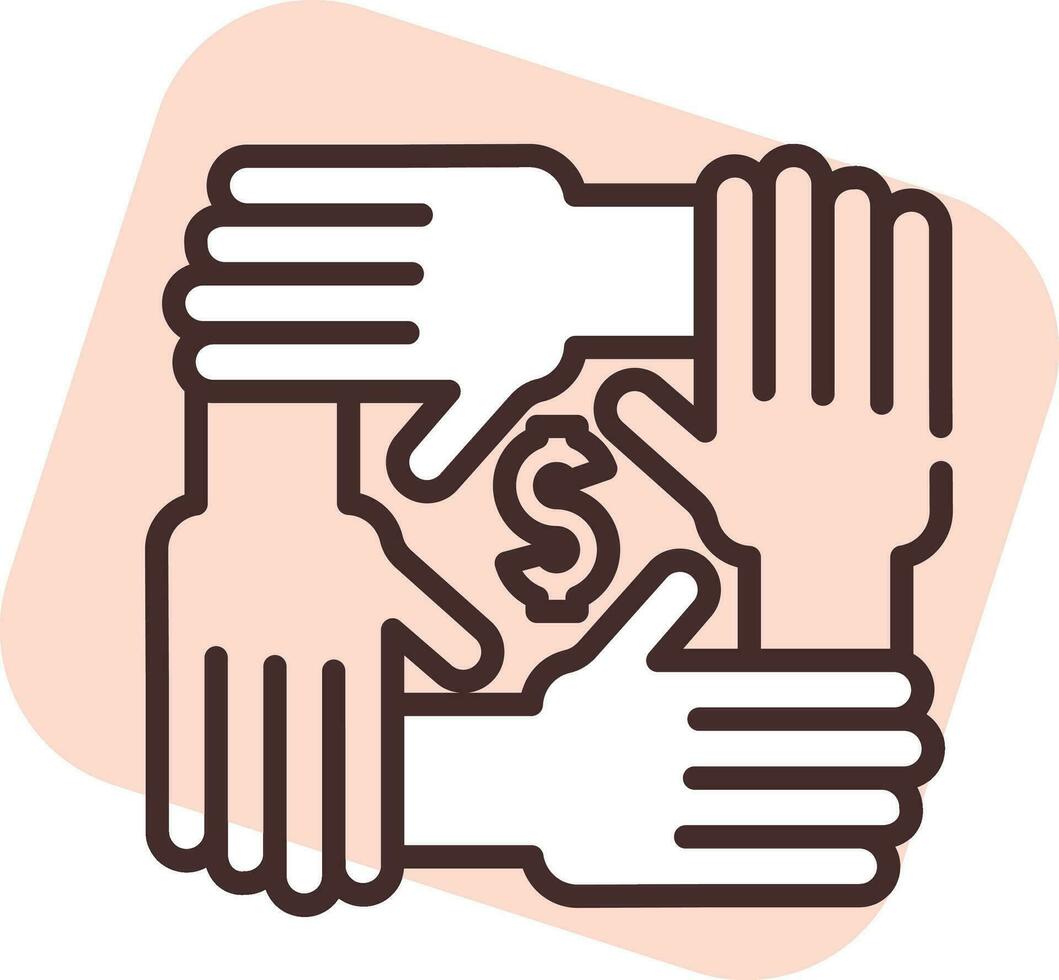 Investment donation, icon, vector on white background.