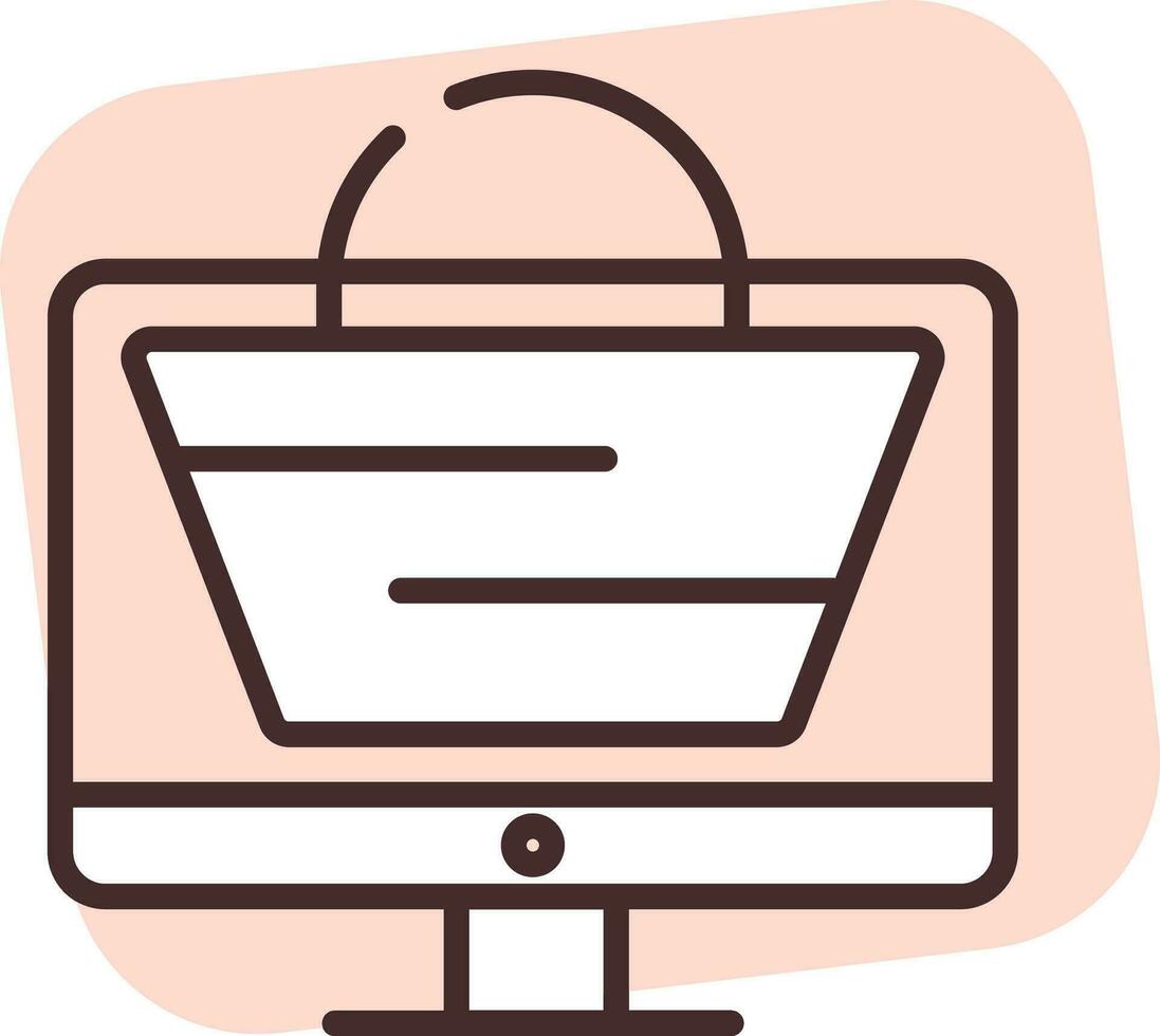 Online shippment supermarket, icon, vector on white background.