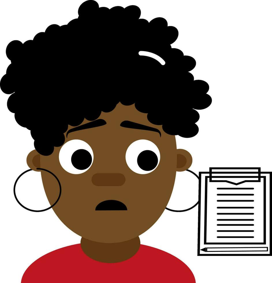 People afro hair, icon, vector on white background.
