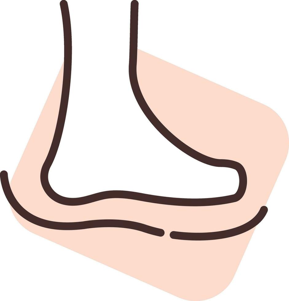 Prosthesis leg, icon, vector on white background.