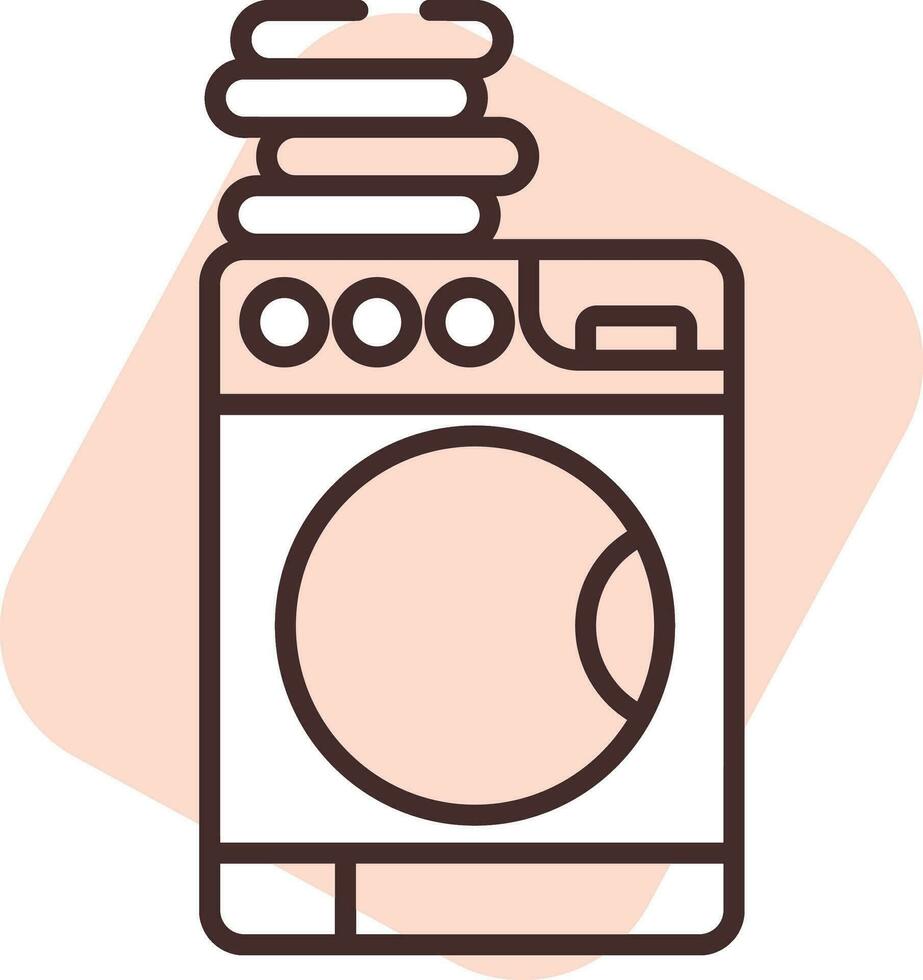 Sanitation washing machine, icon, vector on white background.