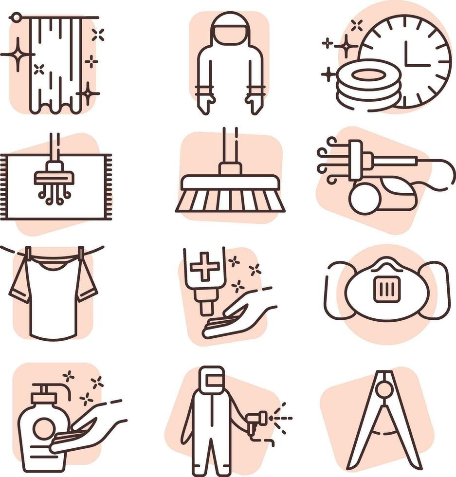 Sanitation icon set, icon, vector on white background.