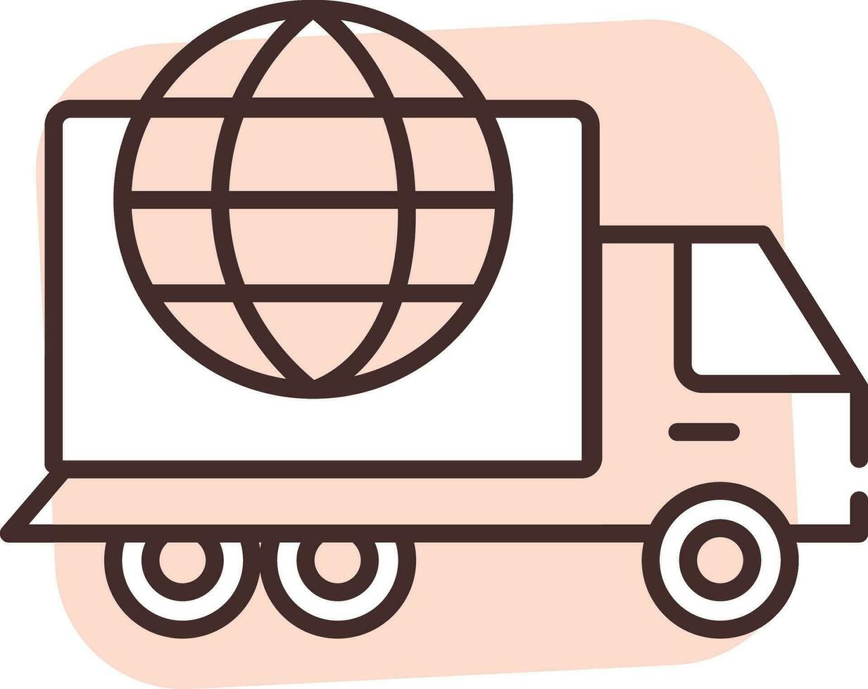 Shimpment truck, icon, vector on white background.