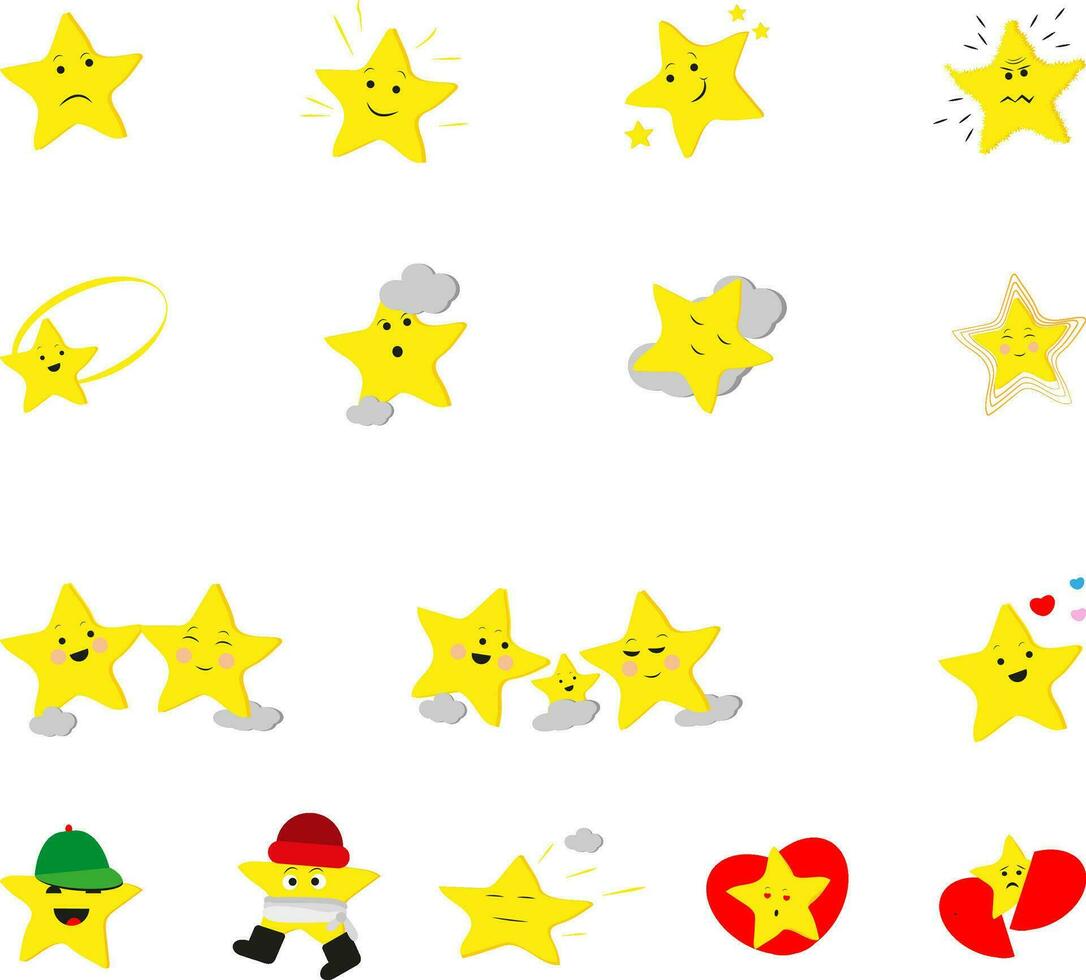 Conjunto de iconos de estrella, icono, vector sobre fondo blanco.