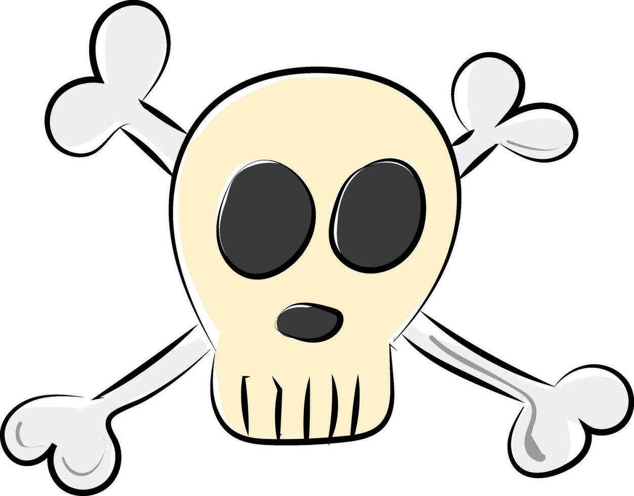 Dangerous skull symbol vector or color illustration