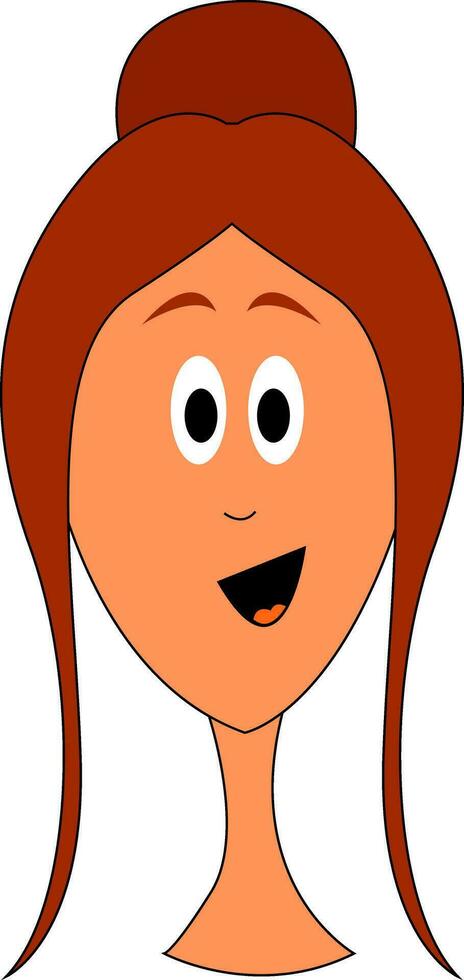 Smiling girl vector or color illustration