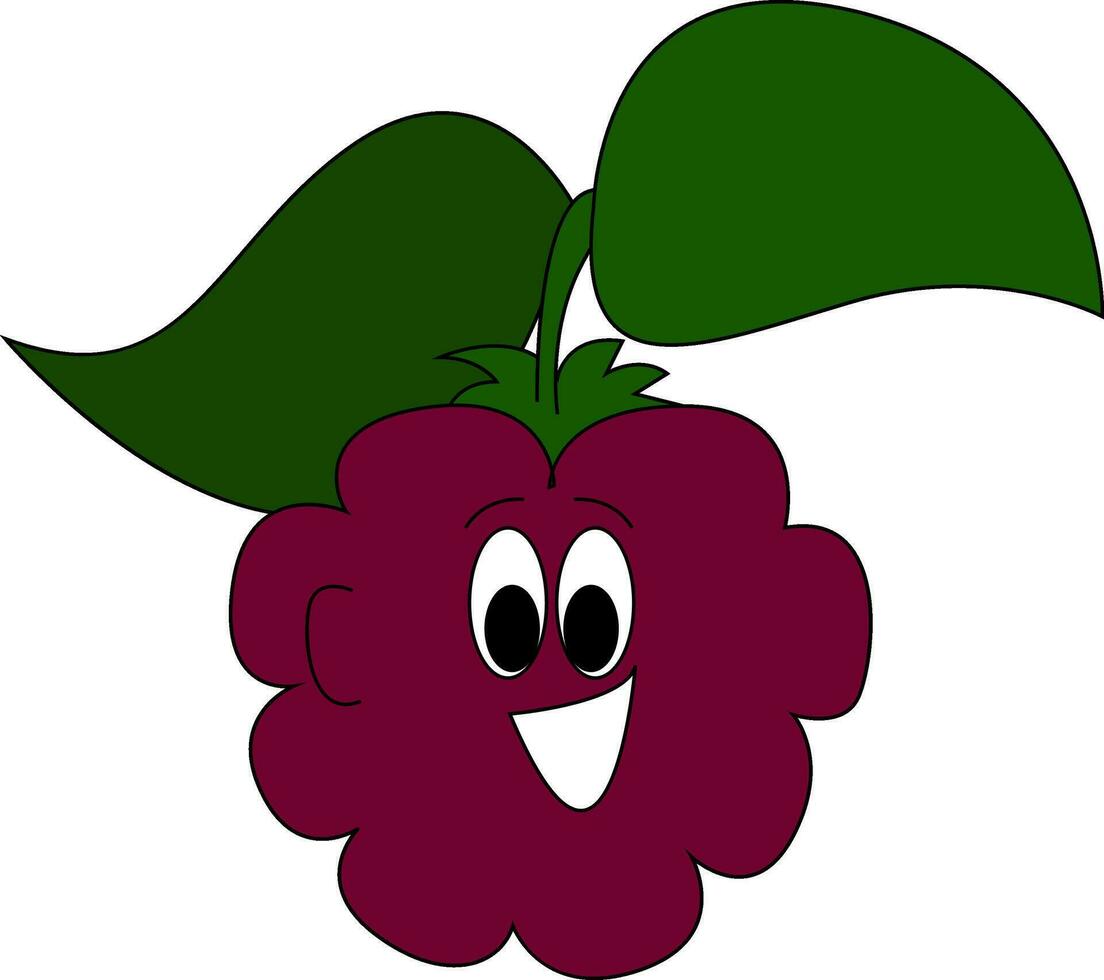 Smiling blackberry vector or color illustration