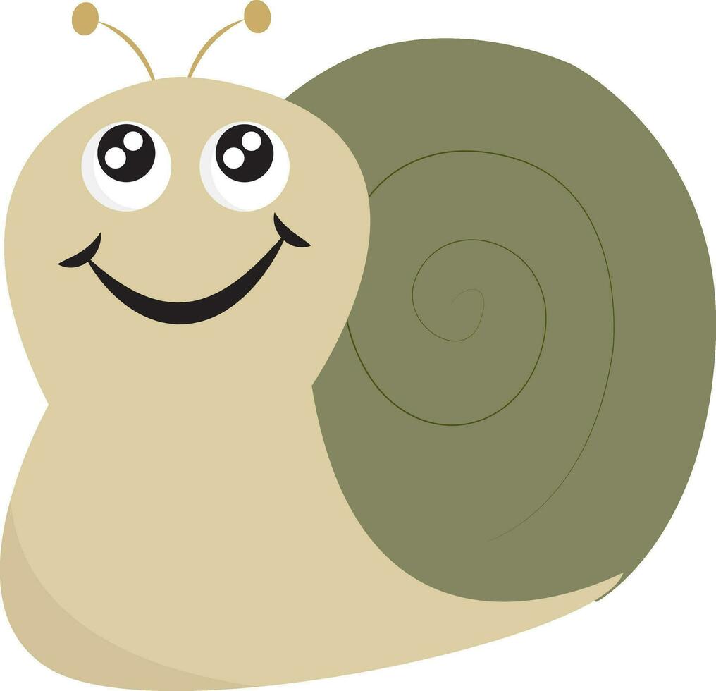 Smiling snail vector or color illustration