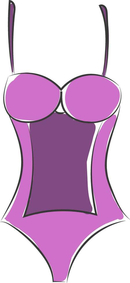 Stylish swimsuit vector or color illustration