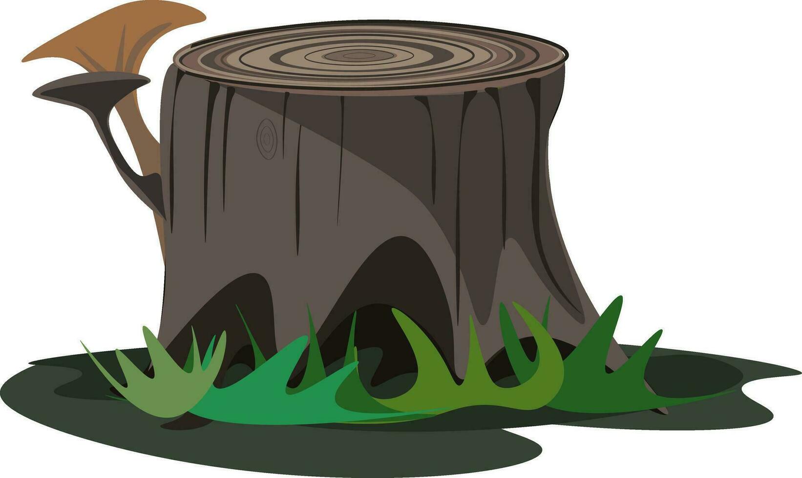 Tree stump vector or color illustration