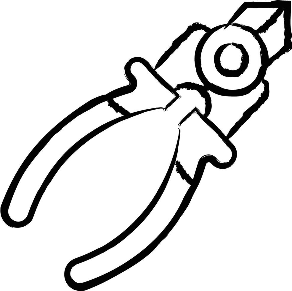 Pliers hand drawn vector illustration