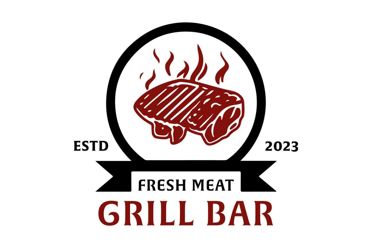 BBQ Party Logo is a design asset suitable for creating logos or branding materials for barbecue parties, cookouts, or any food-related events with a fun and casual atmosphere. vector