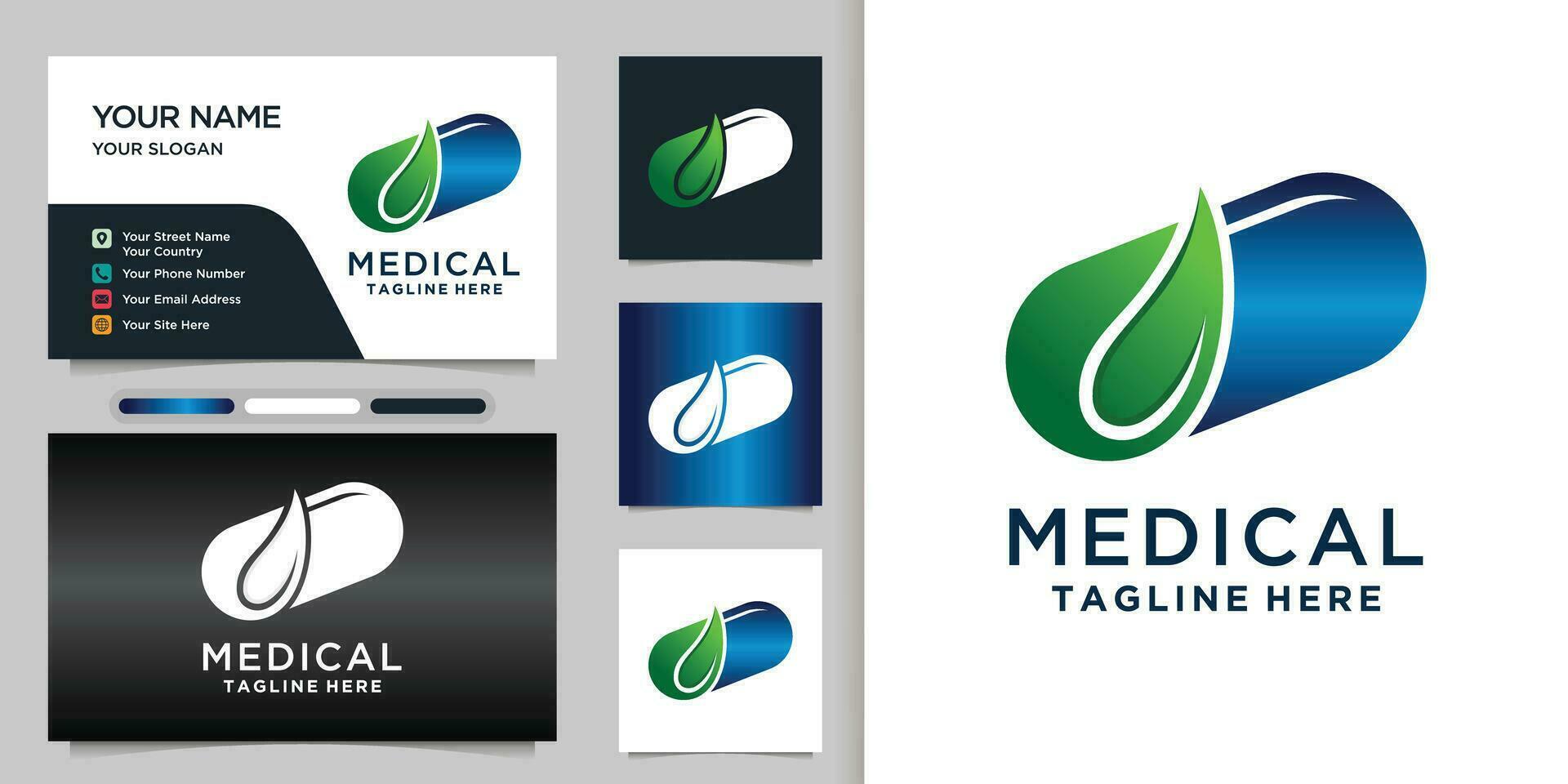 Medical health logo design templates unique concept with creative Premium Vector