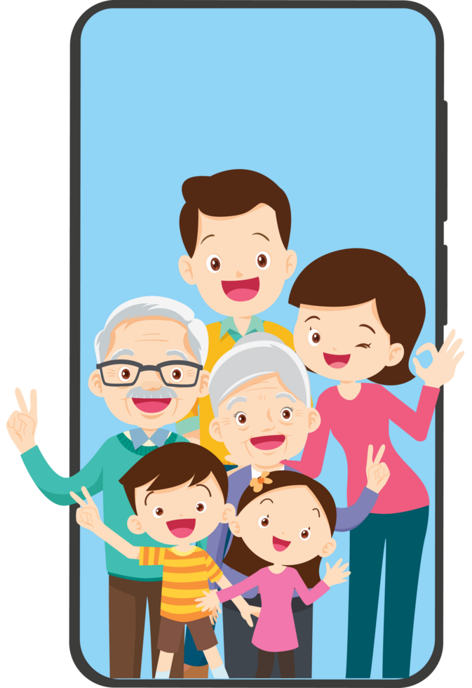Family character-father mother and children png
