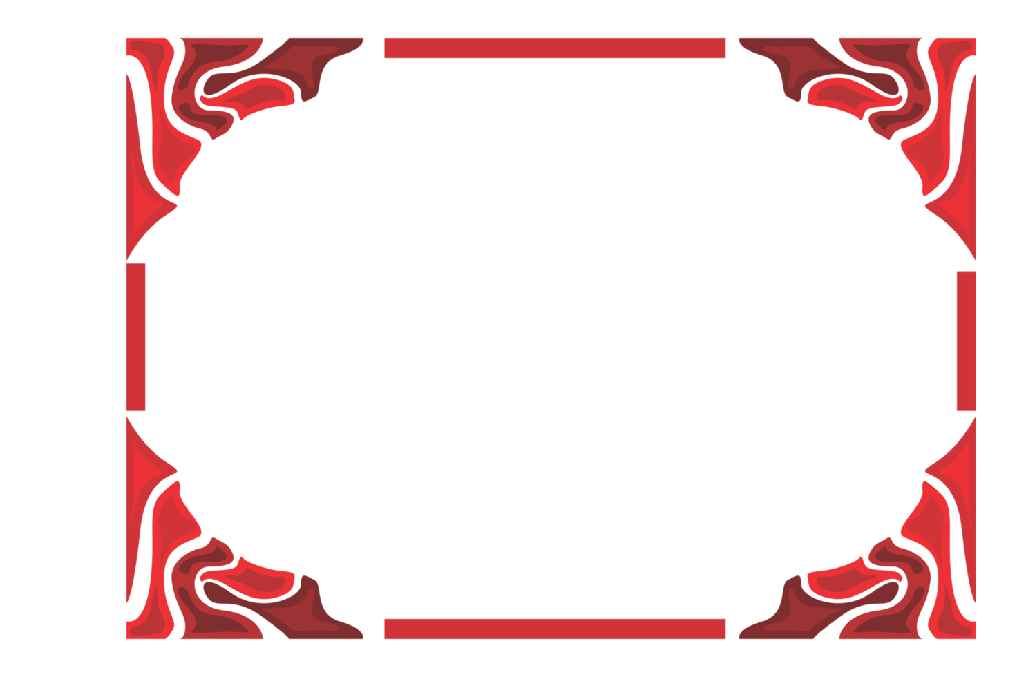 Abstract Ornament Border Design WIth Transparent Background png