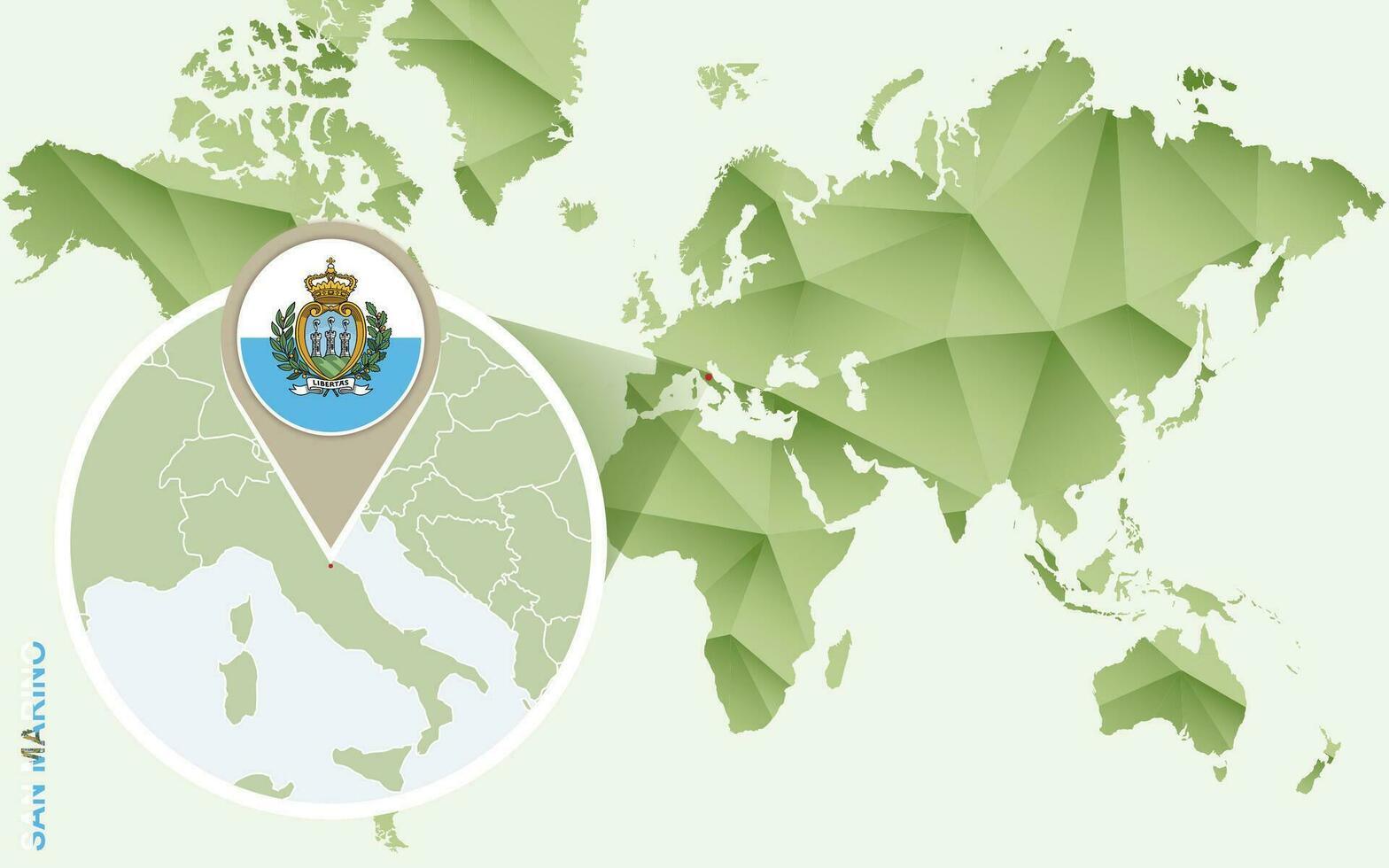 Infographic for San Marino, detailed map of San Marino with flag. vector