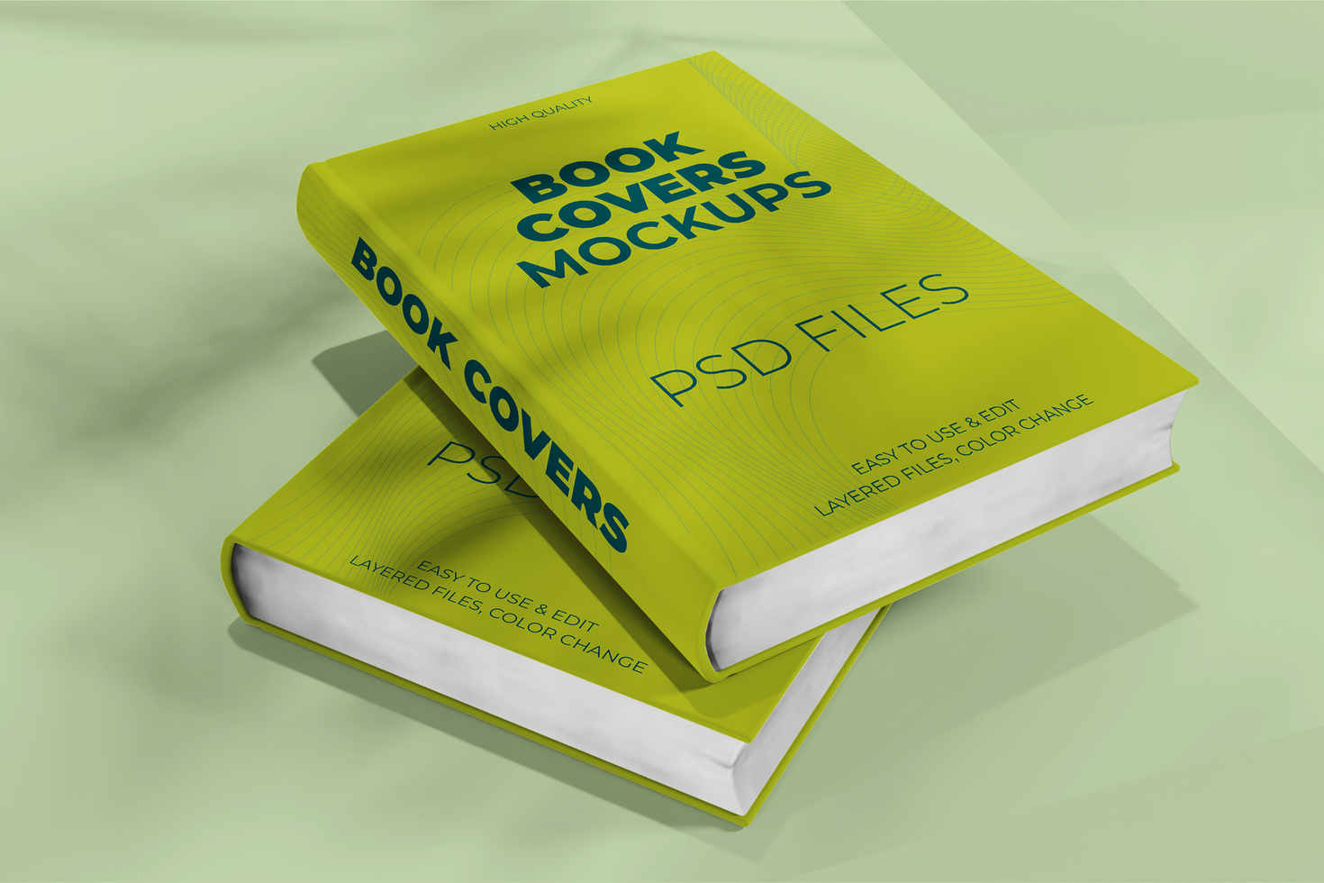 Realistic book cover mockup psd