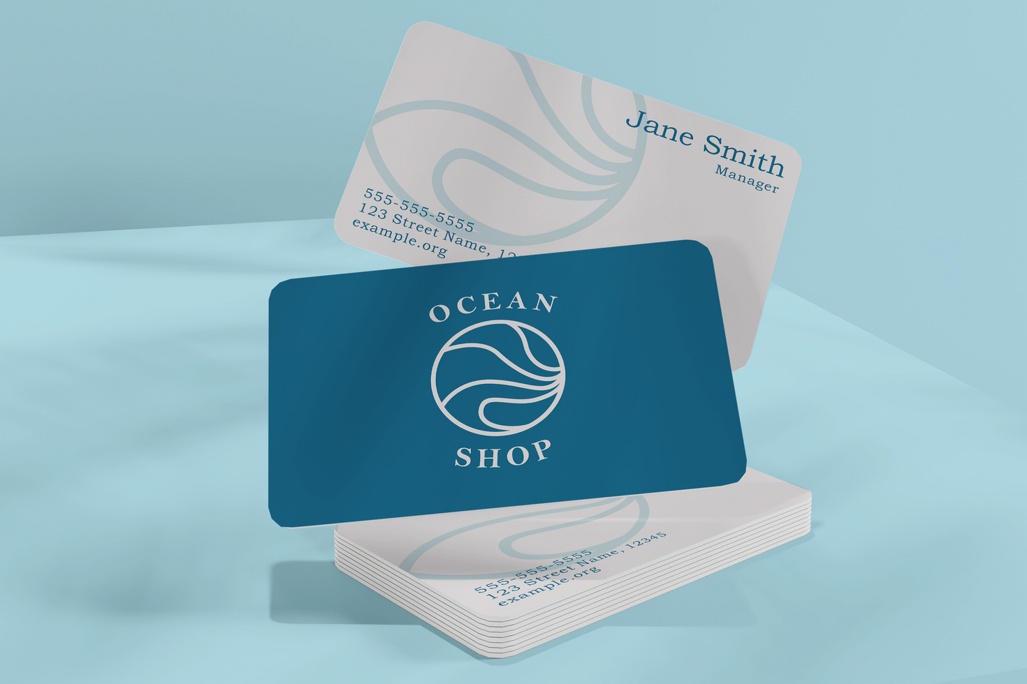 Elegant rounded business card mockup psd