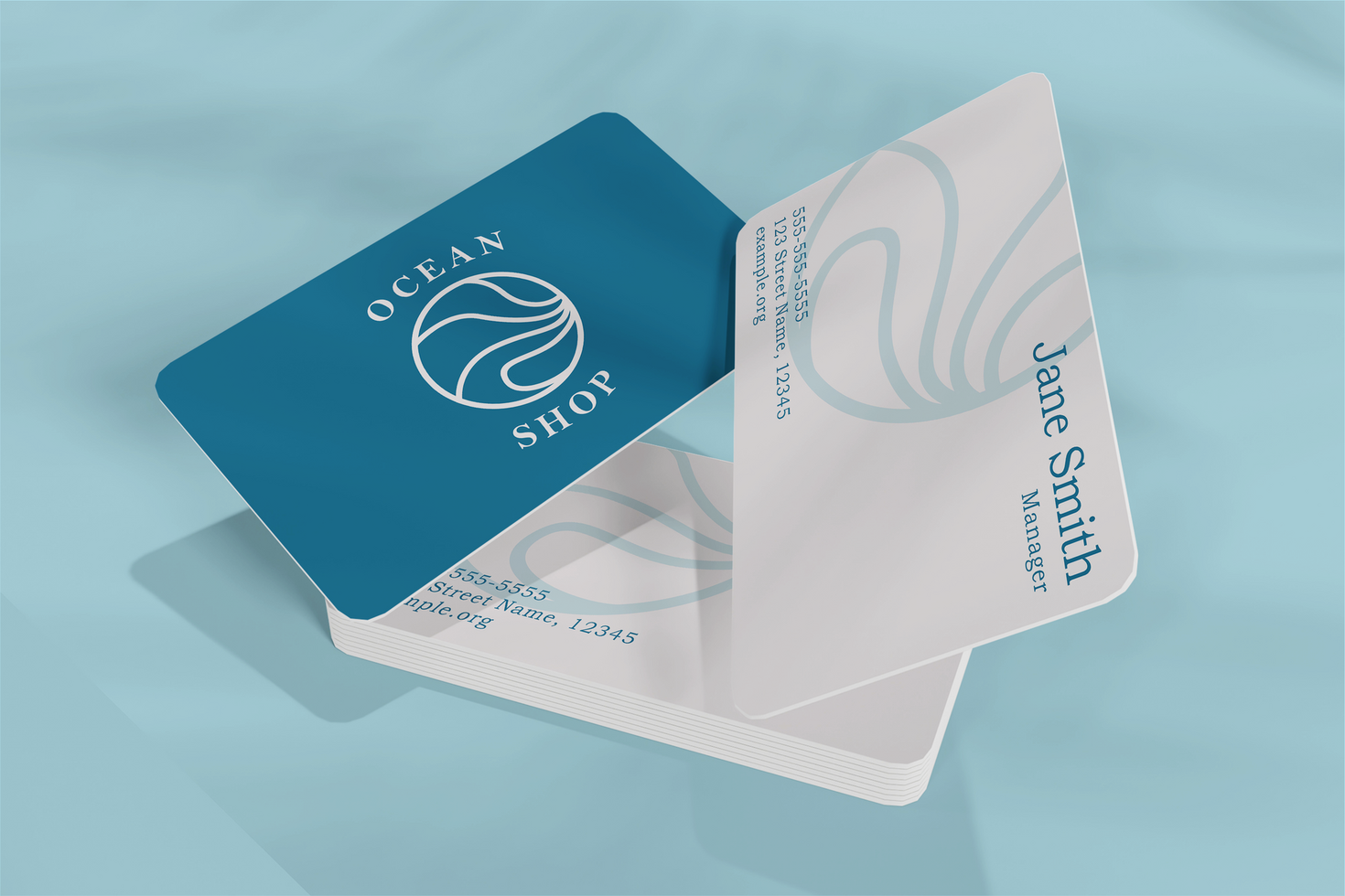 Elegant rounded business card mockup psd