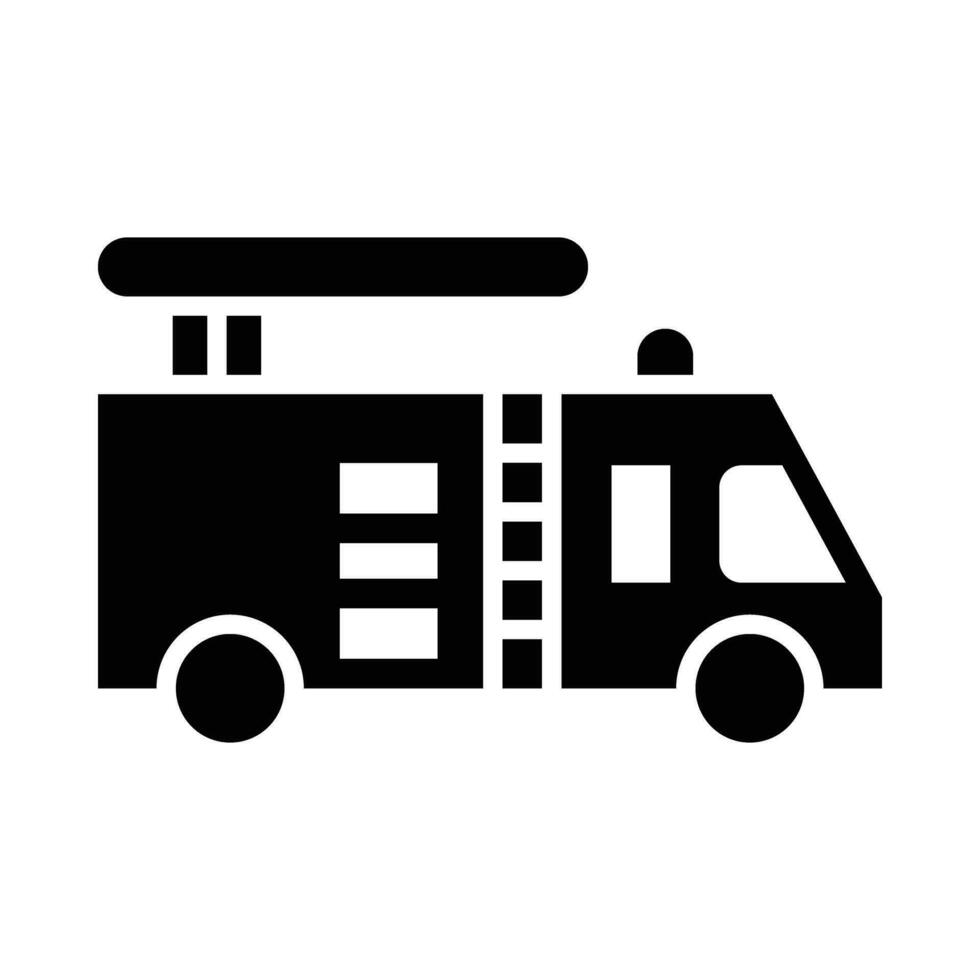 Fire Truck Vector Glyph Icon For Personal And Commercial Use.