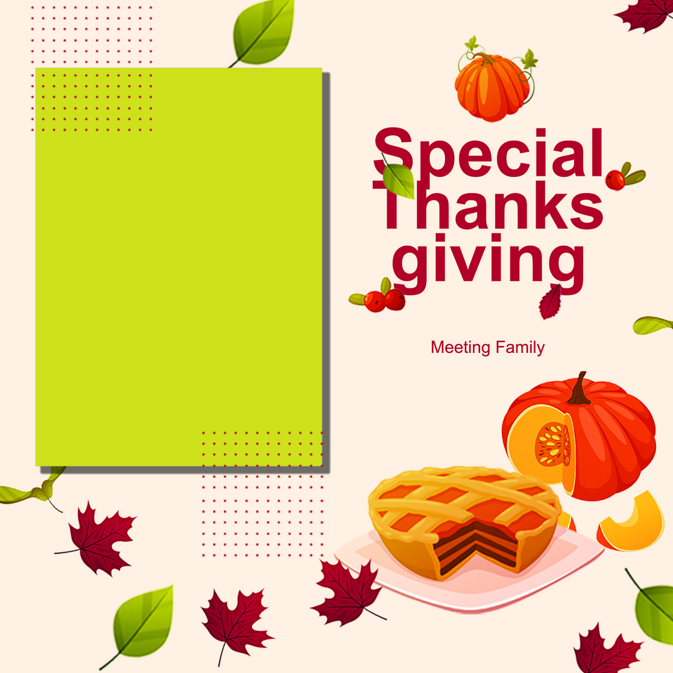 Flat Thanksgiving Social Media Post Design Template psd