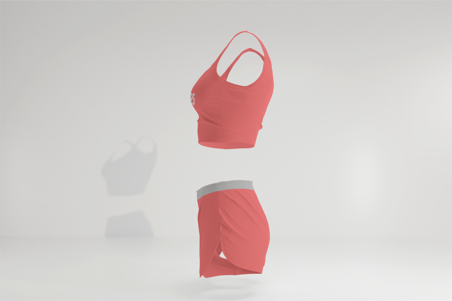 Female sport outfit mockup design psd