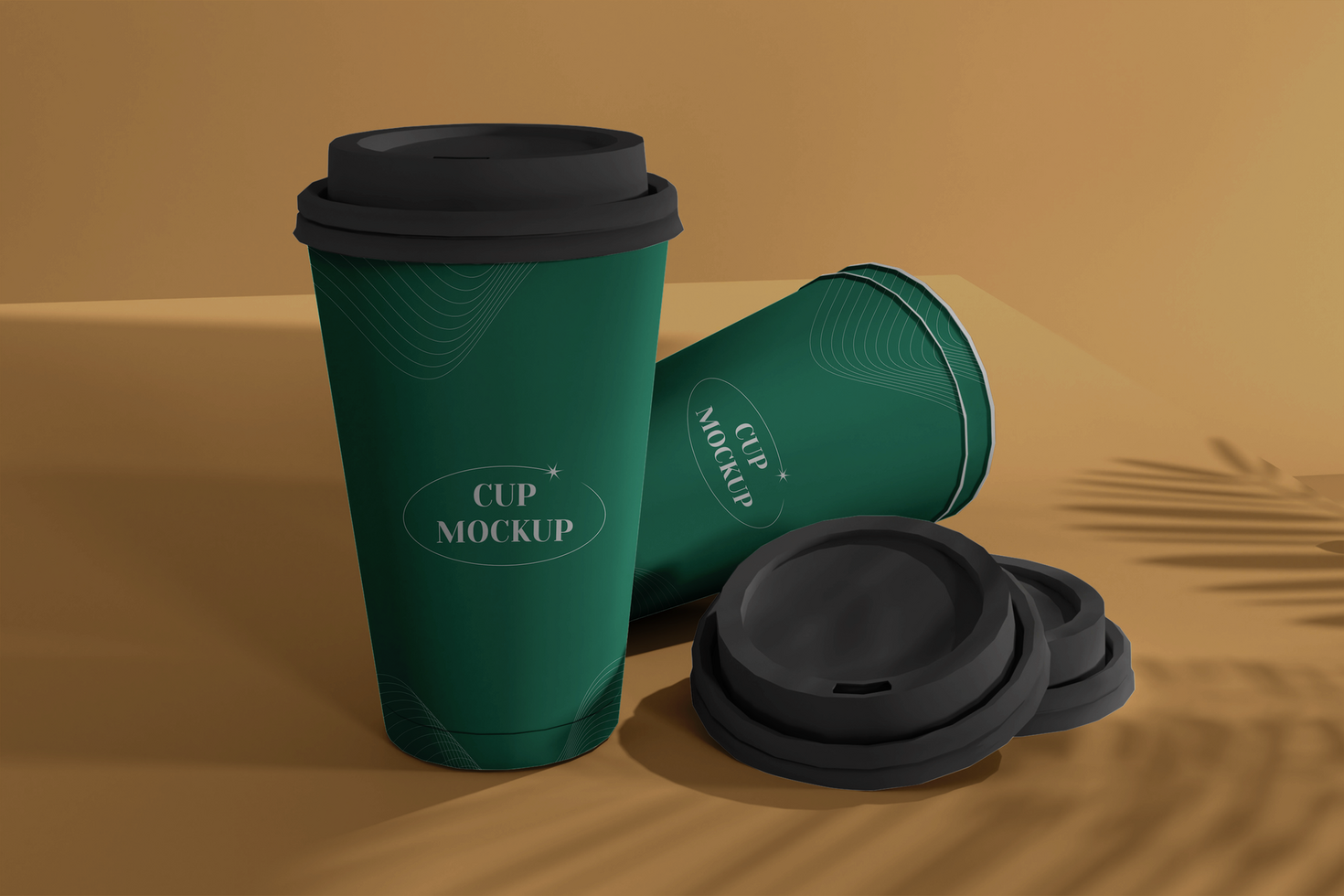 Minimalistic paper coffee cup mockup psd