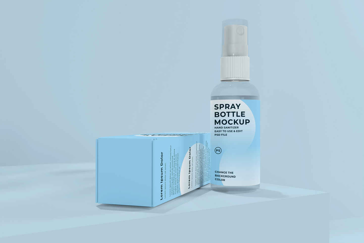 hand sanitizer spray realistic mockup psd