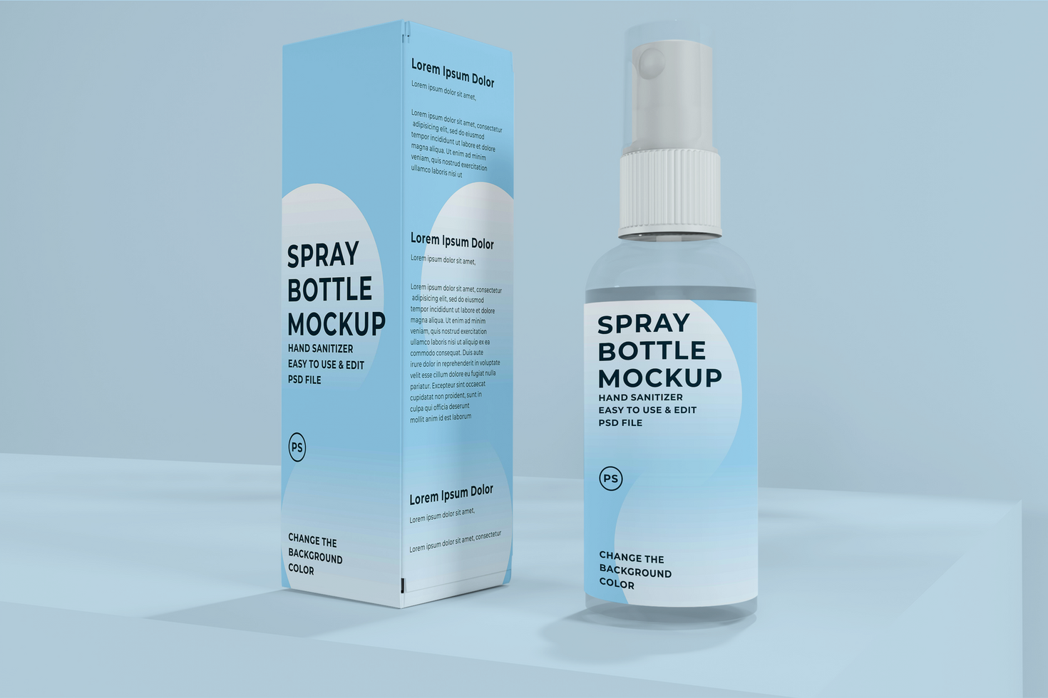 hand sanitizer spray realistic mockup psd