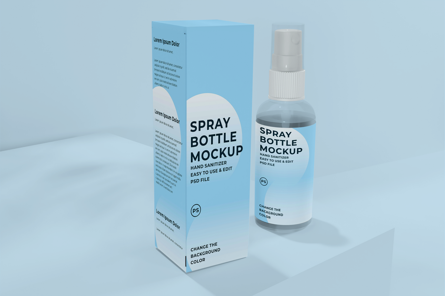 hand sanitizer spray realistic mockup psd