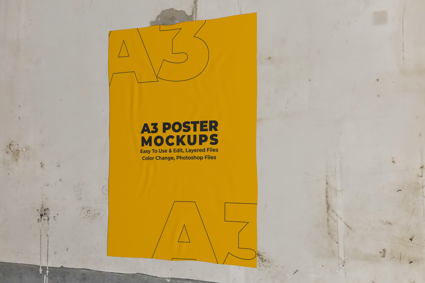 minimalistisch bröckelte Poster Attrappe, Lehrmodell, Simulation psd