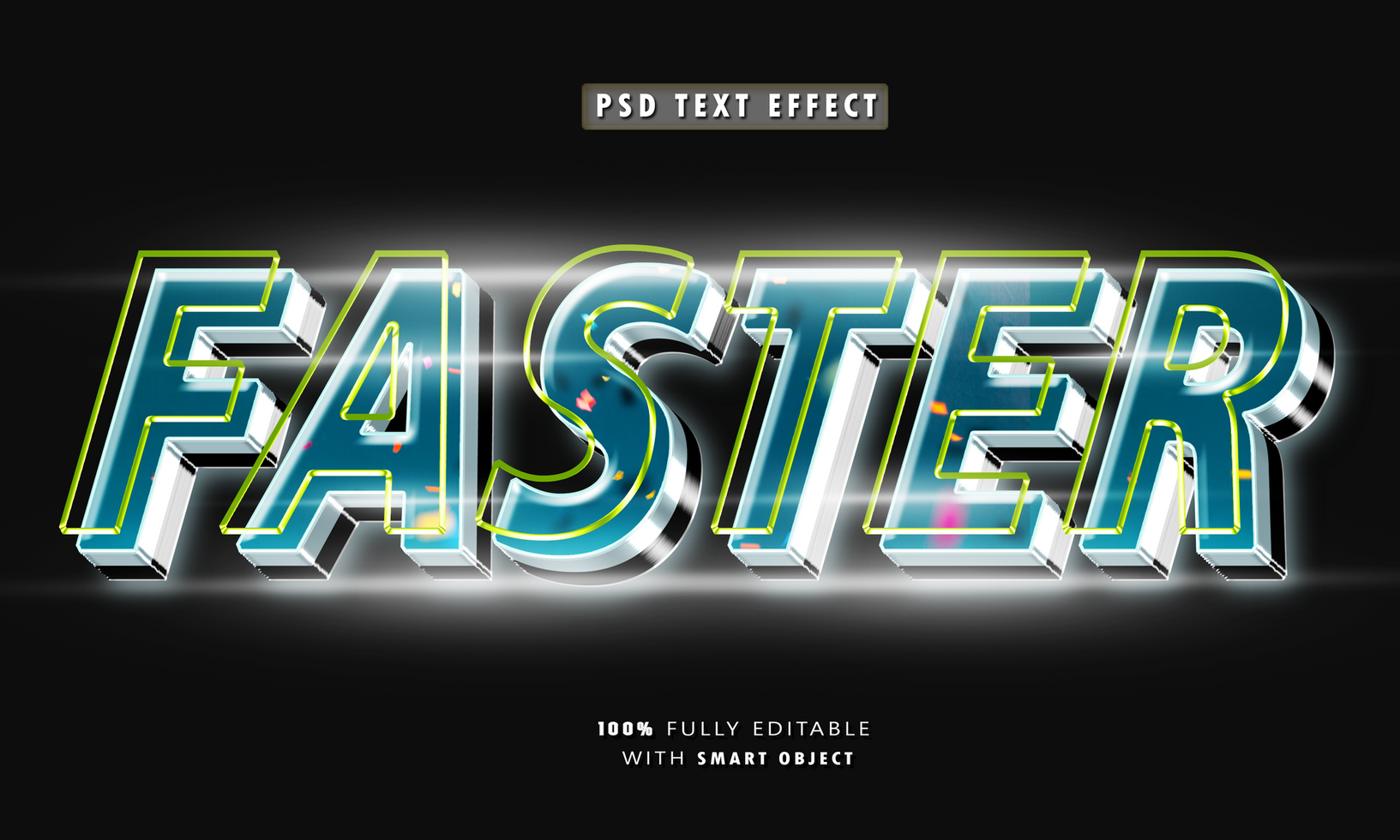 PSD Faster 3D Editable Text Effect