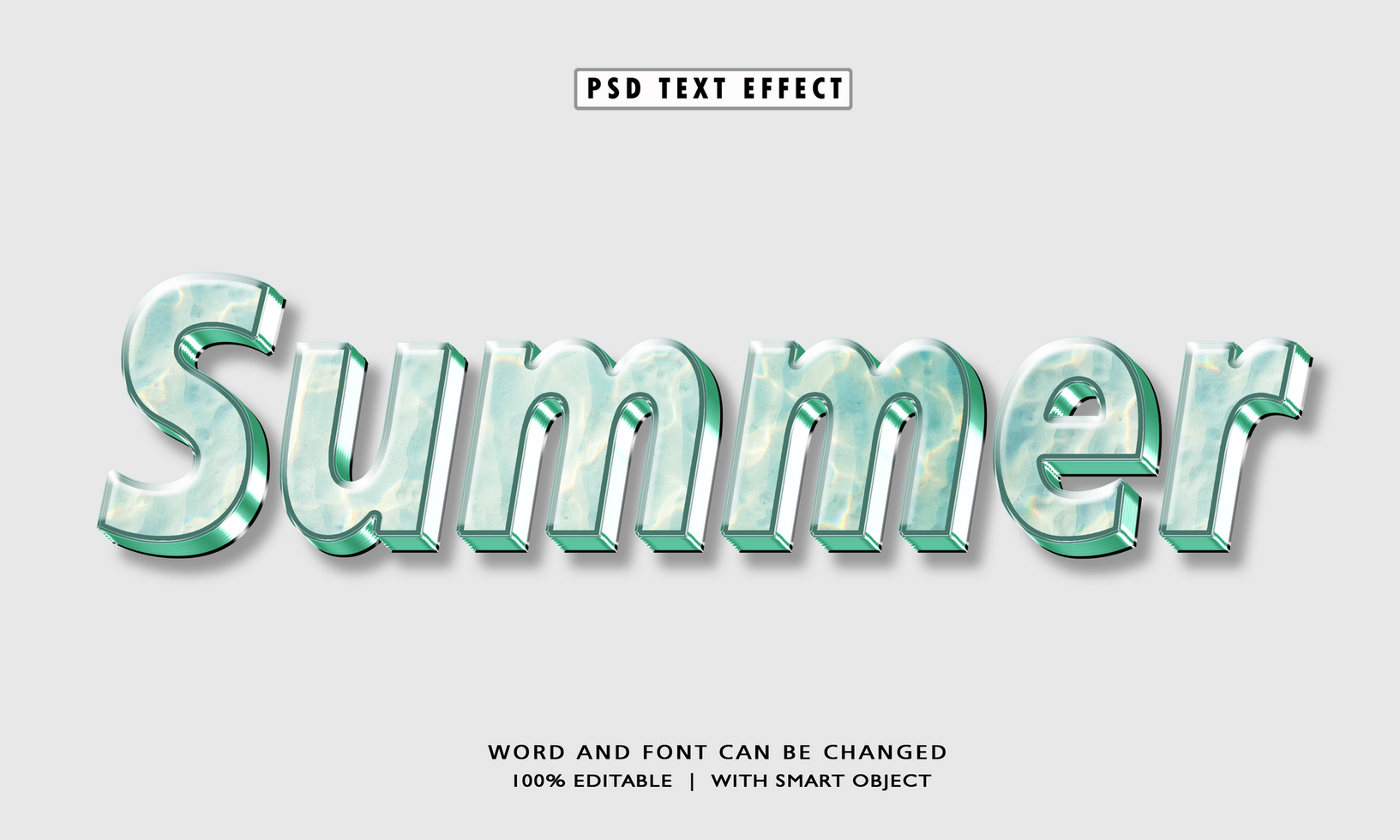 Summer 3D editable text effect psd