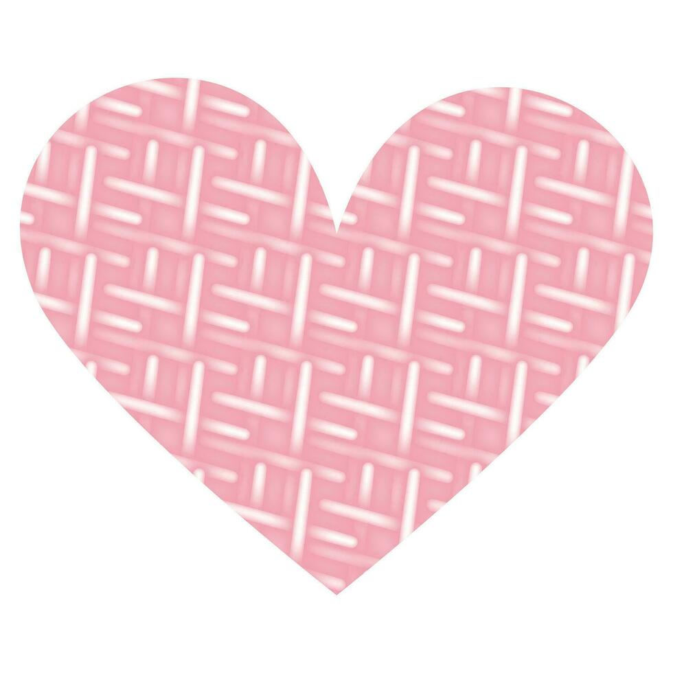 Abstract isolated background texture in heart shape with interweaving of neon luminous elements vector
