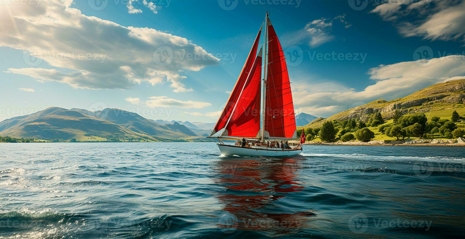 moderno yate navegación en el mar, navegación yate - ai generado imagen foto