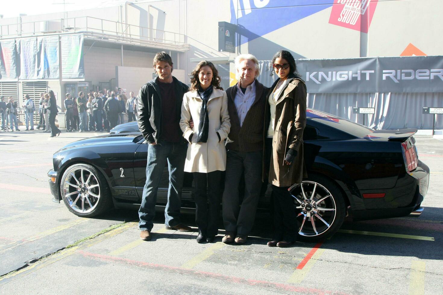 Justin Bruening Deanna Russo Bruce Davison and Sydney Tamila Poitier Knight Rider KITT Unveiling NBC Midway December 12 2007 Burbank CA 2007 photo