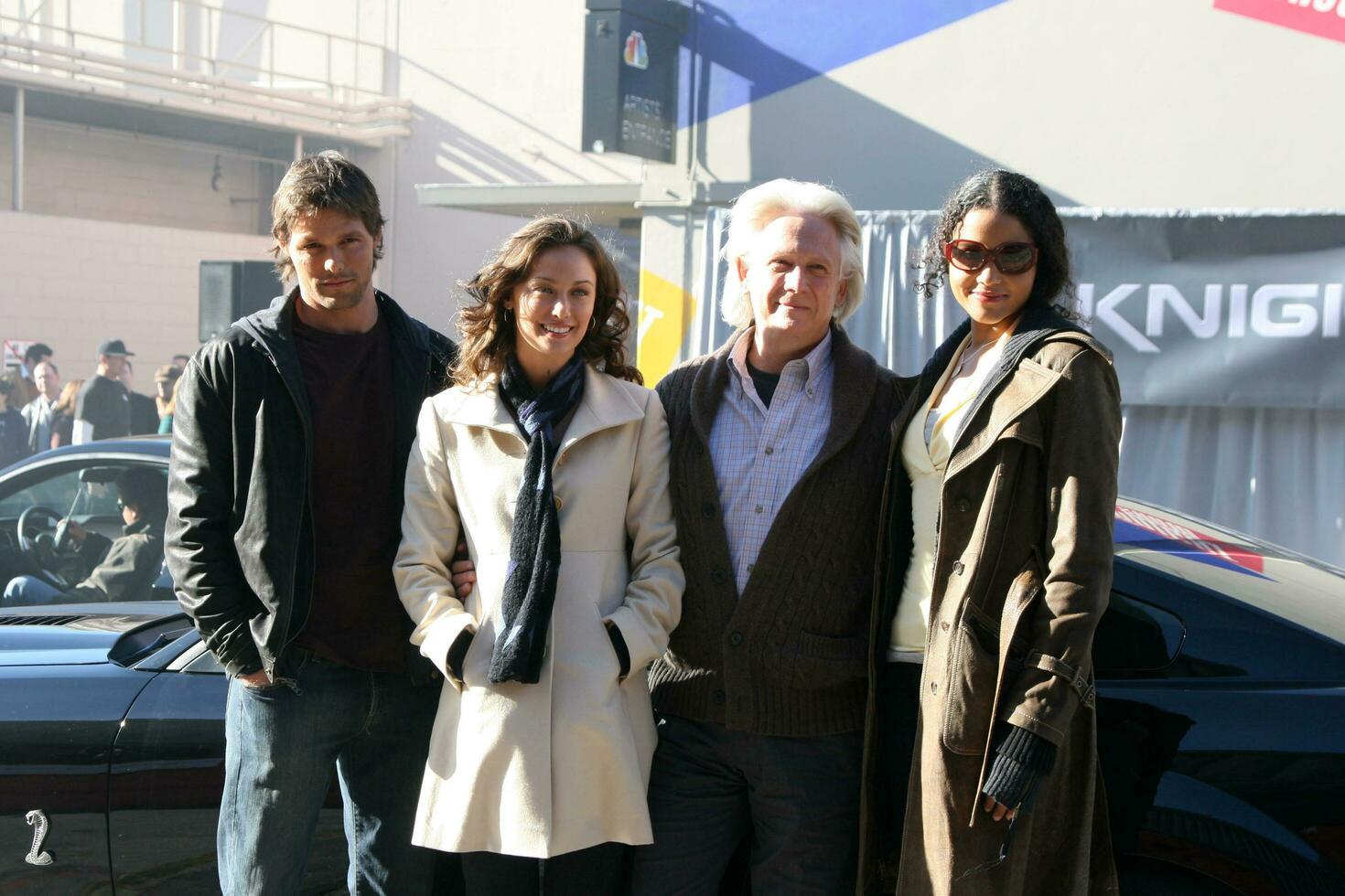 Justin Bruening Deanna Russo Bruce Davison and Sydney Tamila Poitier Knight Rider KITT Unveiling NBC Midway December 12 2007 Burbank CA 2007 photo