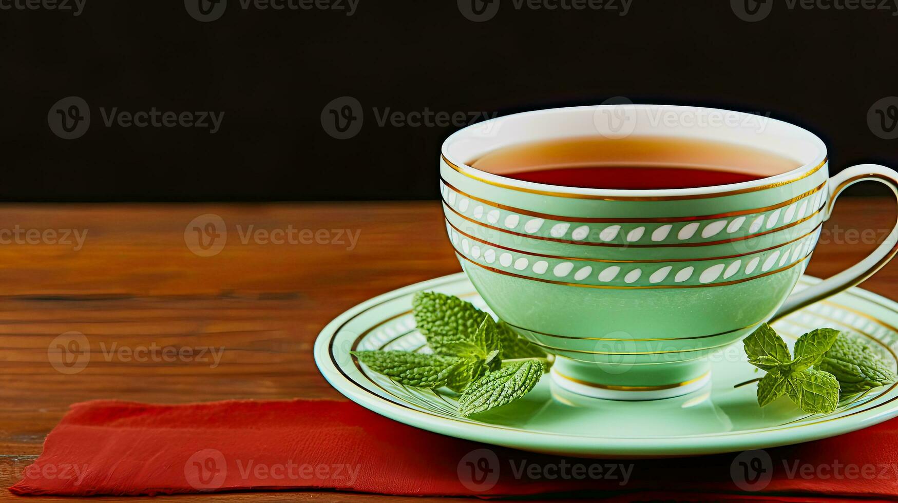 ai generative, cup with fresh peppermint tea photo