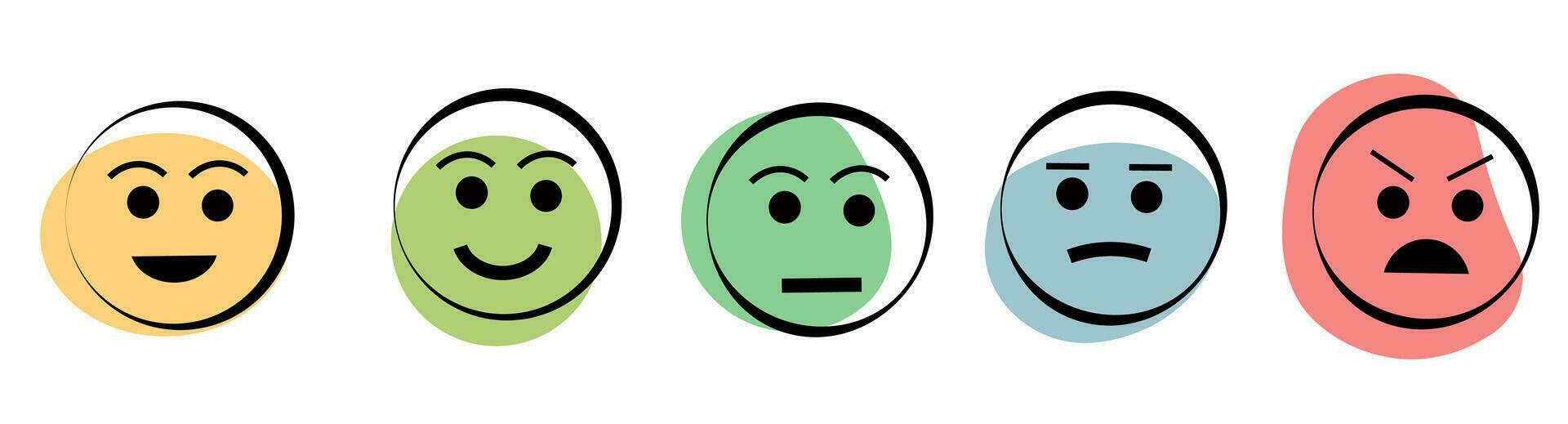 humano emociones emoticones en un blanco antecedentes vector