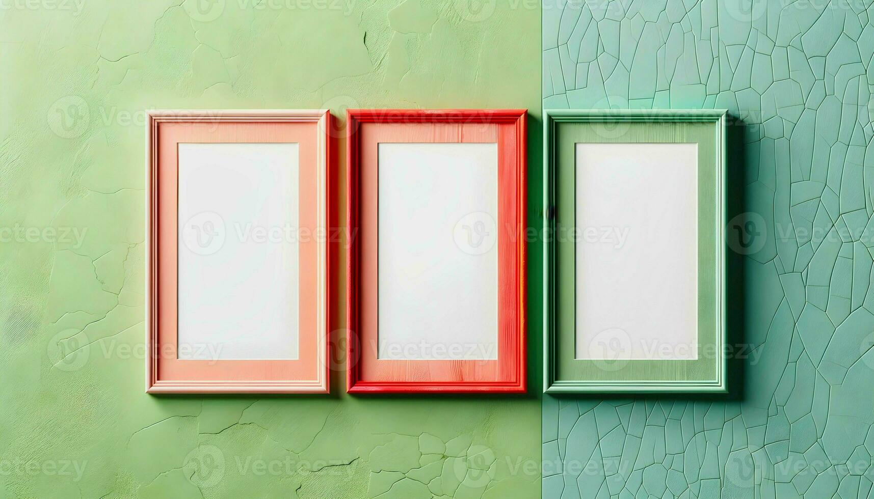 Ai generative blank empty white wooden photo frame mockup